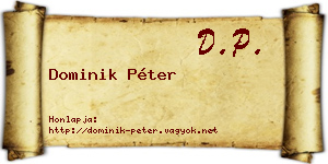 Dominik Péter névjegykártya