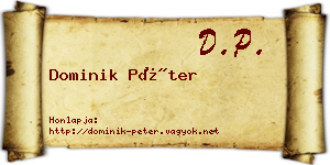 Dominik Péter névjegykártya